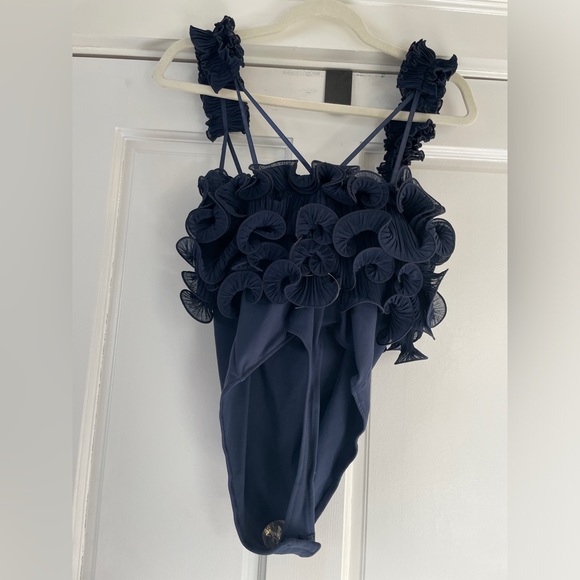 Free People Tops - Free people for the frill of it bodysuit